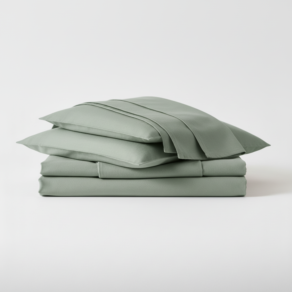 100% Organic Cotton Sage Sateen Sheet Set
