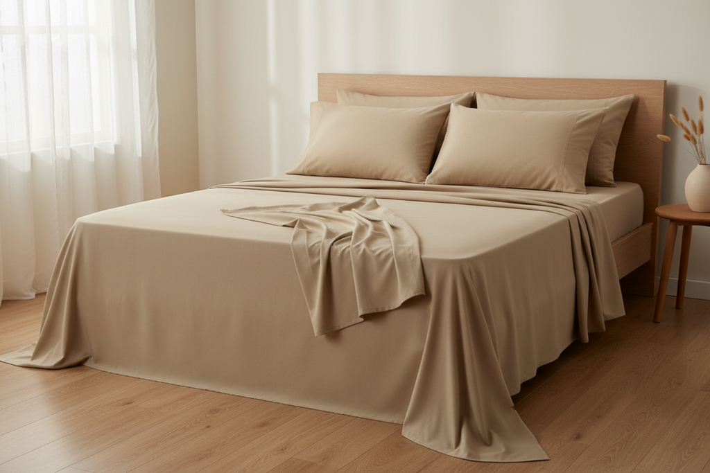 Sateen Sand Sheet Set - Luxurious Organic Cotton Bedding