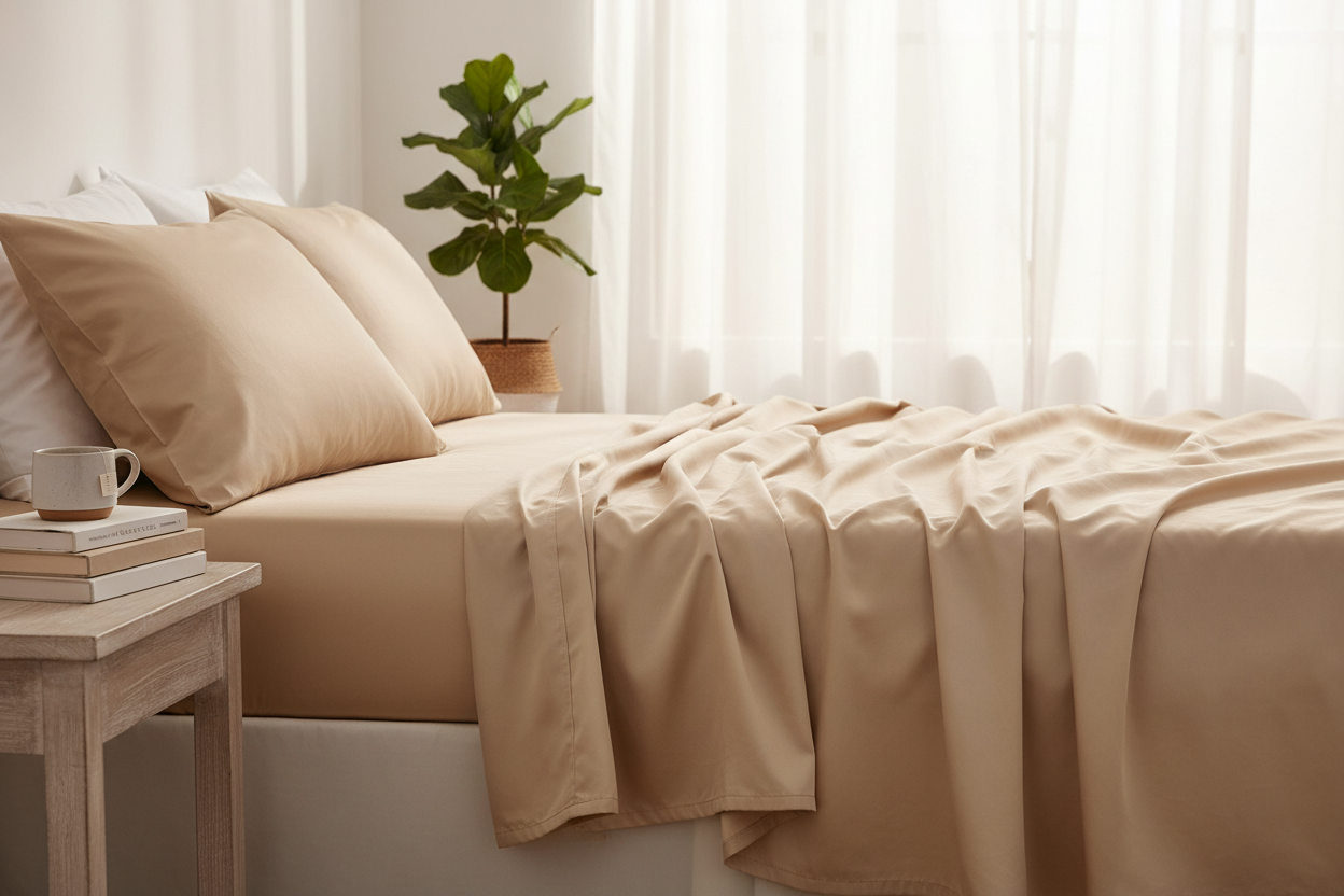 Ivory Sateen Sheet set and Duvet cover set